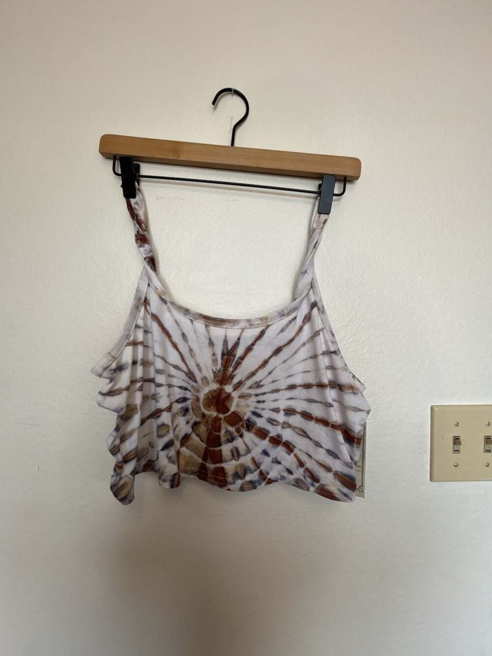 Phanuel Tie-Dye Crop Top with Criss-Cross Back, Size L/XL